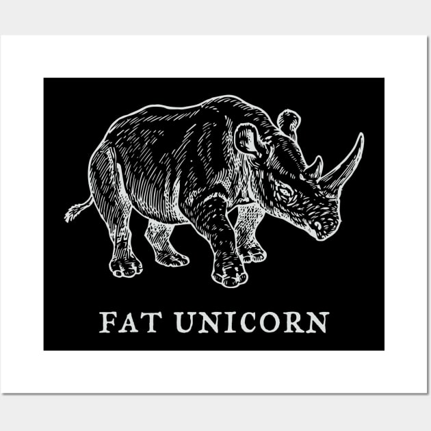 Rhino  - Fat Unicorn D Wall Art by karutees